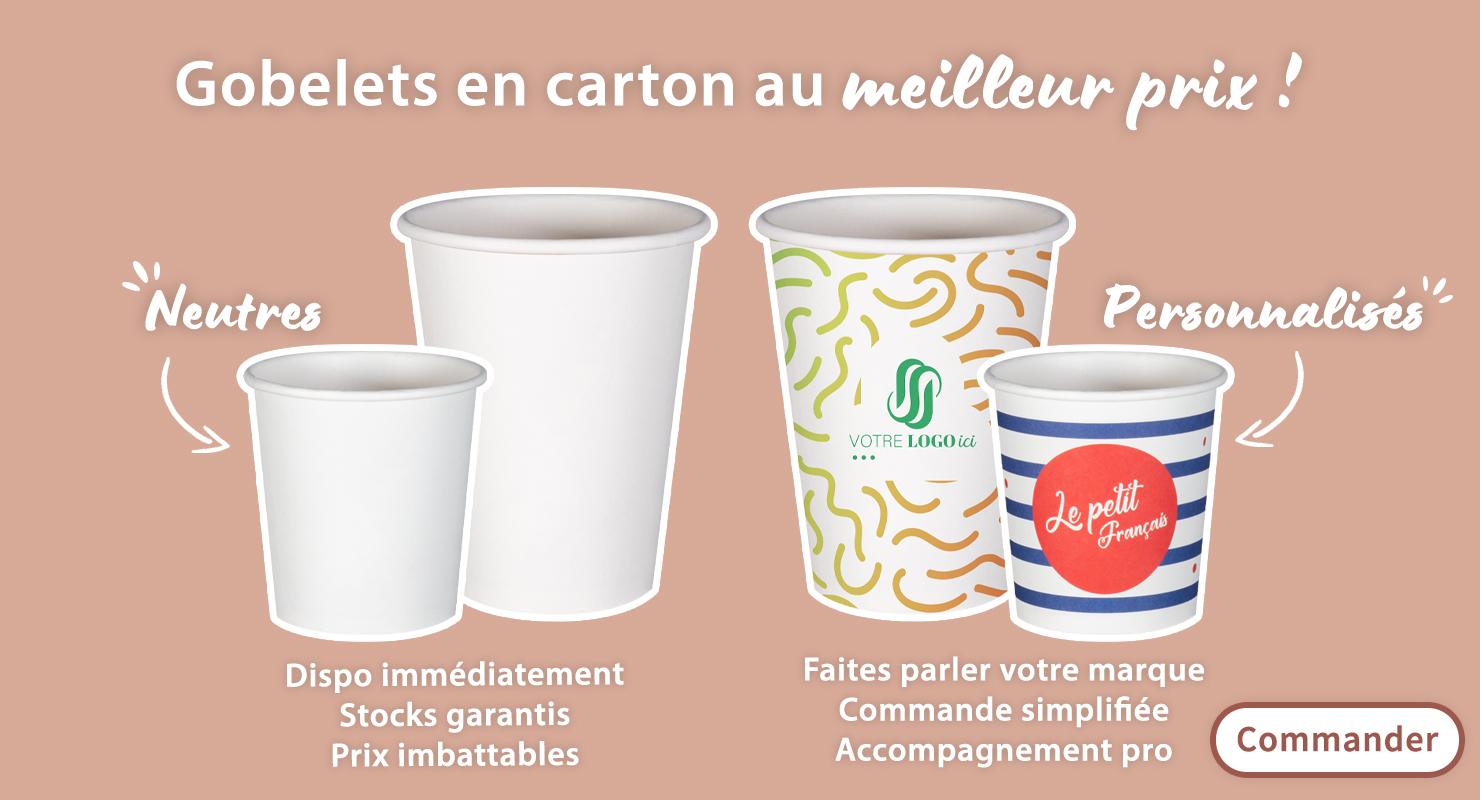 Gobelets en carton blanc et gobelets en carton personnalisés