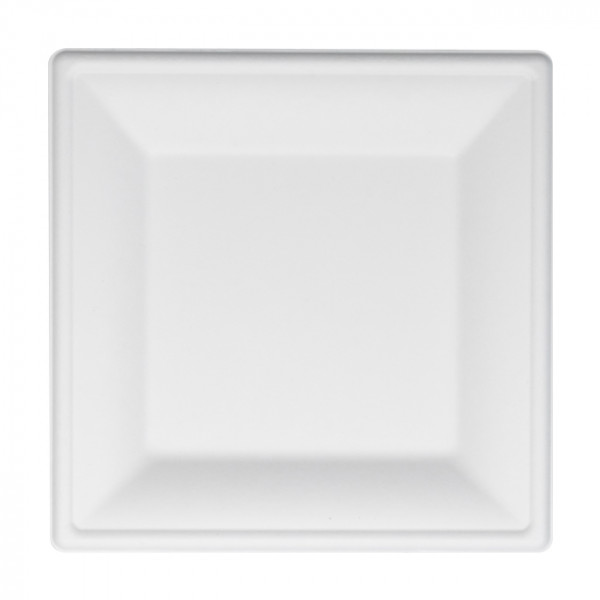 Assiette carrée en fibres végétales 20x20cm - écologique