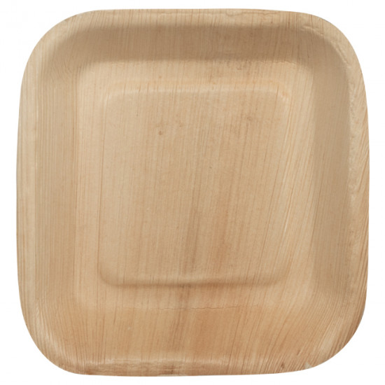 25 Assiettes Jetables En Feuille De Palmier 15x15cm - Écologiques Et Compostables - Box And Tree