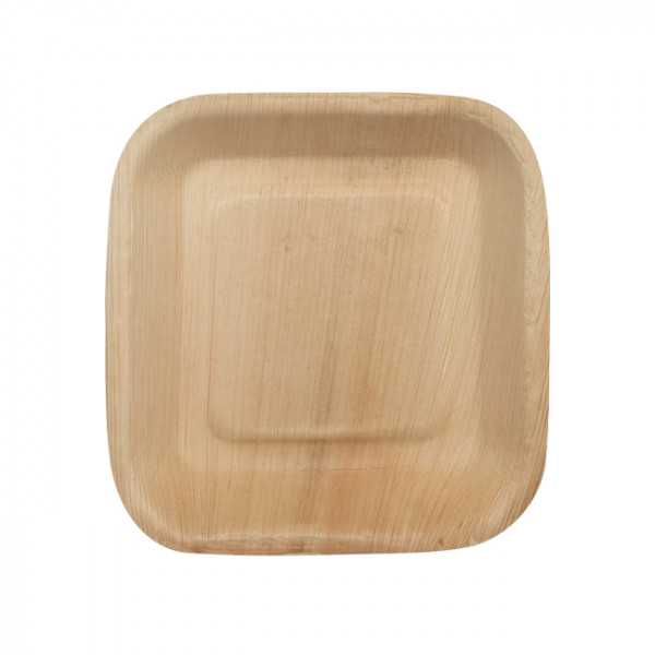 Assiette carrée en palmier 17x17cm écologique