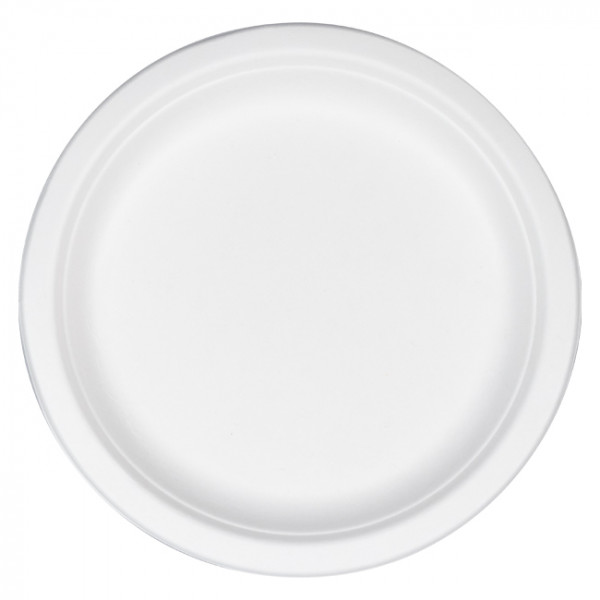 Assiette ronde en fibres végétales 23 cm