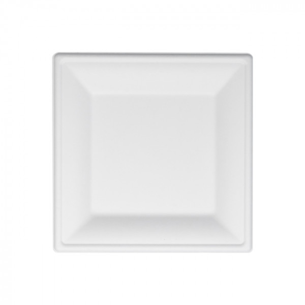 Assiette carrée en fibres végétales 16x16cm - Catégorie Assiettes et bols jetables