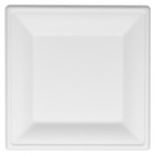 Assiette carrée en fibres végétales 26 x 26 cm
