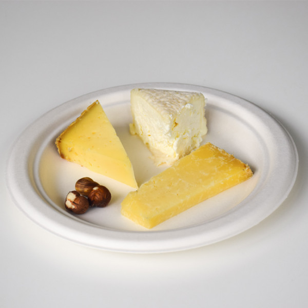 Assiette fibres de canne à sucre ronde 17 cm G10064 plate écologique biodegradable o 18 cm G10064.