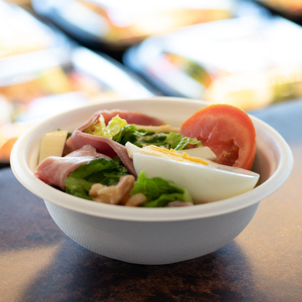 Assiettes éco-friendly carrées & jetables.