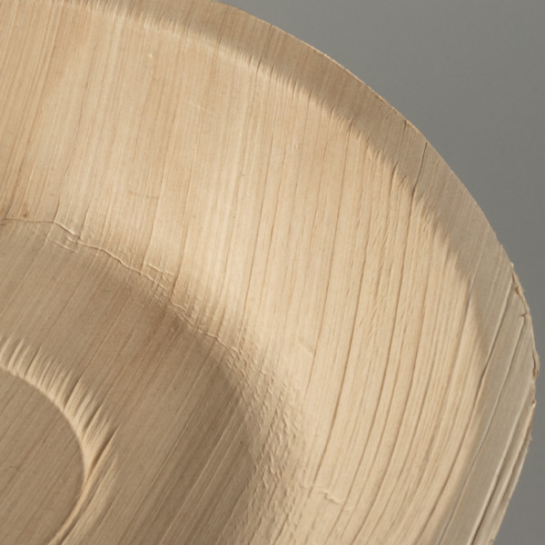 assiette ronde en palmier jetable écologique 20 cm et bol écolo 500 mL