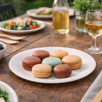 Assiette ronde en carton blanc Ø 18 cm