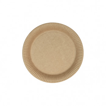 Assiette ronde en carton kraft Ø 18 cm
