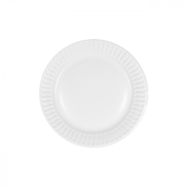Assiette ronde en carton blanc 18 cm jetable
