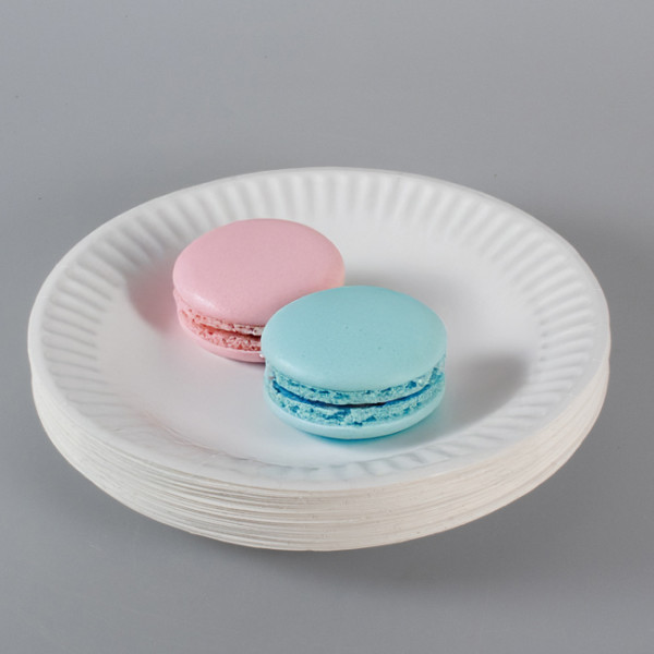 Assiette ronde en carton blanc Ø 15 cm