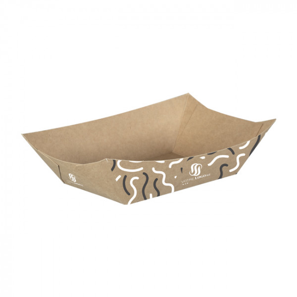Barquette personnalisée en carton 1100 mL - Impression jusqu'à 4 couleurs