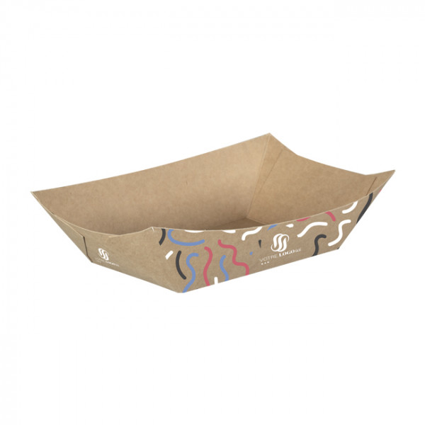 Barquette personnalisée en carton 1100 mL - Impression jusqu'à 4 couleurs