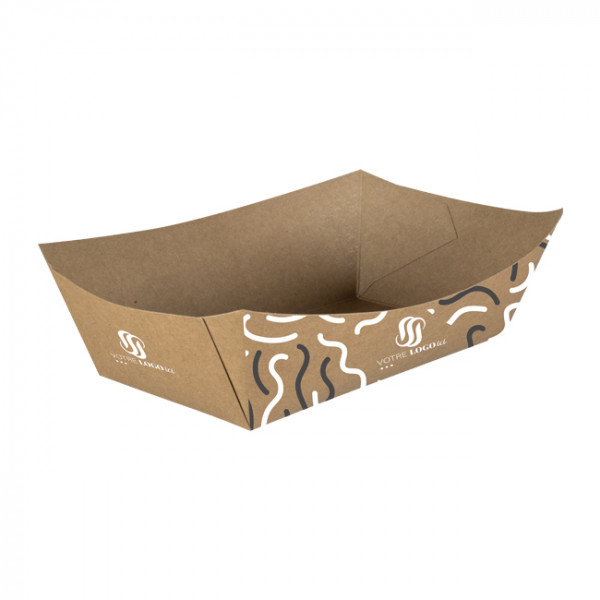 Barquette personnalisée en carton 1370 mL - Impression jusqu'à 4 couleurs