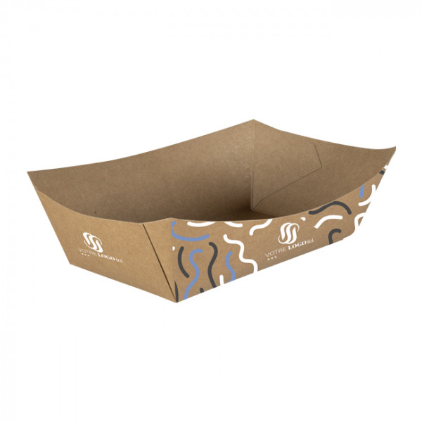 Barquette personnalisée en carton 1370 mL - Impression jusqu'à 4 couleurs