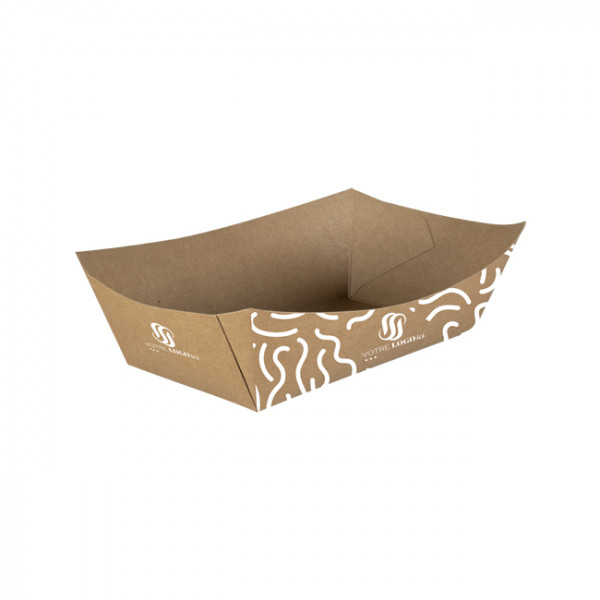 Barquette personnalisée en carton 900 mL - Impression jusqu'à 4 couleurs