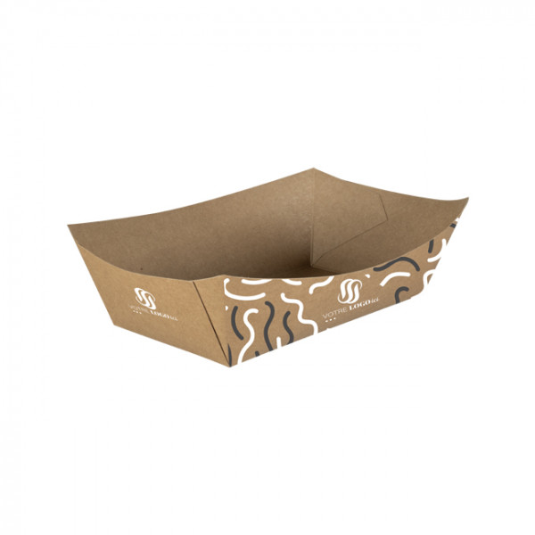 Barquette personnalisée en carton 900 mL - Impression jusqu'à 4 couleurs