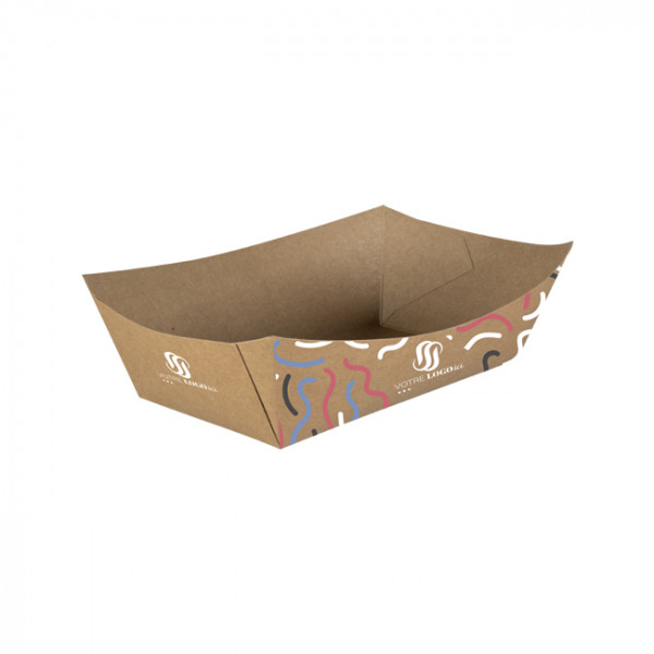 Barquette personnalisée en carton 900 mL - Impression jusqu'à 4 couleurs