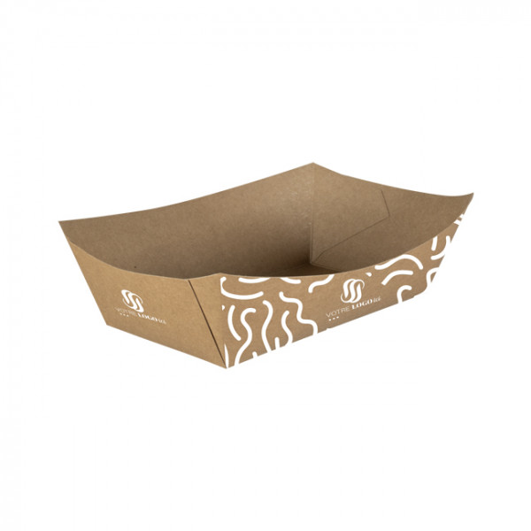 Barquette personnalisée en carton 950 mL - Impression jusqu'à 4 couleurs