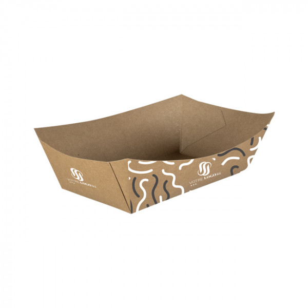 Barquette personnalisée en carton 950 mL - Impression jusqu'à 4 couleurs