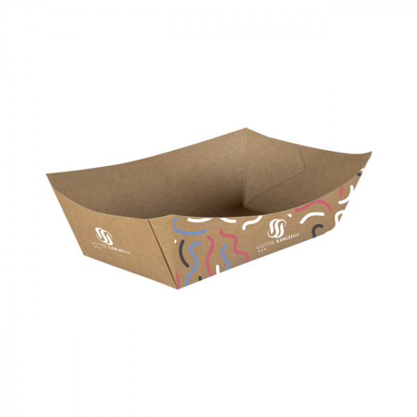 Barquette personnalisée en carton 950 mL - Impression jusqu'à 4 couleurs