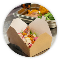 Boîte repas en carton kraft pour plat à emporter