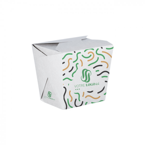 Pot à pâtes personnalisé en carton 16 Oz - Impression jusqu'à 4 couleurs