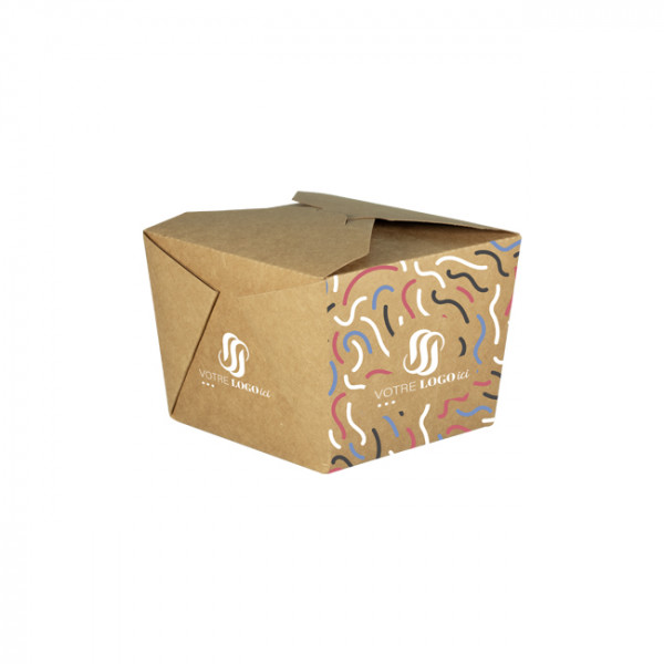 Boîte rectangulaire personnalisée en carton 1100 mL - Impression jusqu'à 4 couleurs