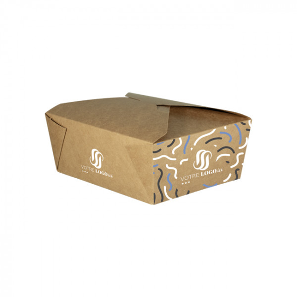 Boîte rectangulaire personnalisée en carton 1400 mL - Impression jusqu'à 4 couleurs