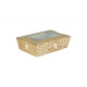 Boîte à salade rectangulaire personnalisée en carton et couvercle à fenêtre 900 mL - Impression jusqu'à 4 couleurs