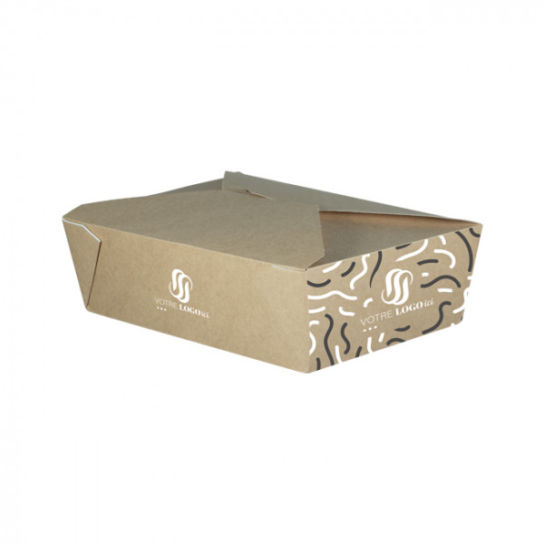 Boîte rectangulaire personnalisée en carton kraft 1980 mL - Impression jusqu'à 4 couleurs