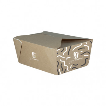 Boîte rectangulaire personnalisée en carton kraft 2880 mL - Impression jusqu'à 4 couleurs
