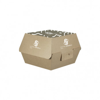 Boîte à hamburger personnalisée en carton - Impression jusqu'à 4 couleurs