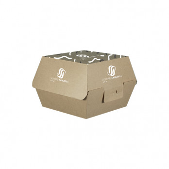 Boîte à hamburger personnalisée en carton - Impression jusqu'à 4 couleurs