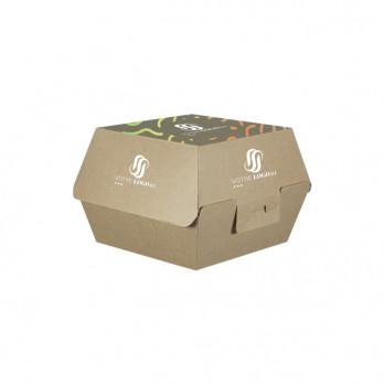 Boîte à hamburger personnalisée en carton - Impression quadrichromie couleurs illimitées