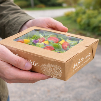 Boîtes à salades en carton rectangulaires personnalisées