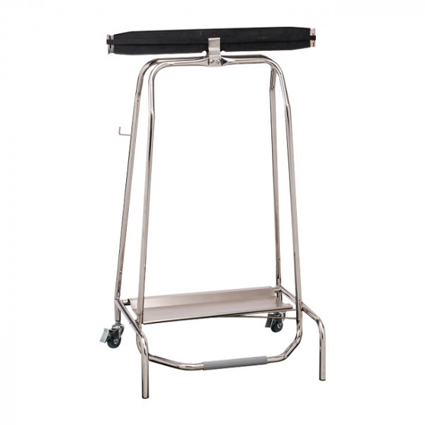 Support sac-poubelle 110L à pédale et clapet en inox