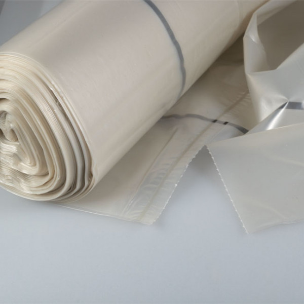 sac poubelle 130 L renforcé transparent avec lien à nouer