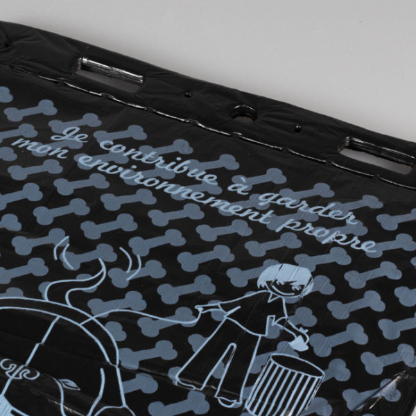 sac canin noir en liasses PEHD 20S003, sac à déjection canine noir en liasses PEHD 20S003