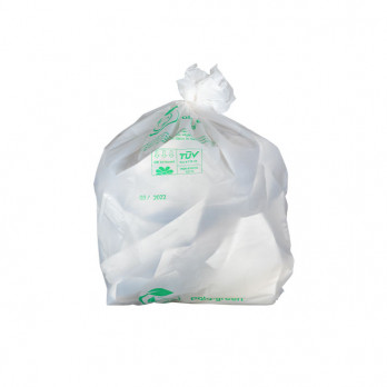 Sac-poubelle 80 L blanc biodégradable et compostable