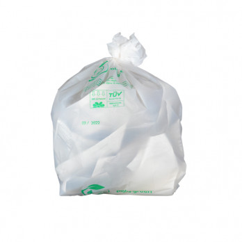 Sac-poubelle 110 L blanc biodégradable et compostable