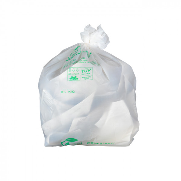 Sac-poubelle 110 L blanc biodégradable et compostable