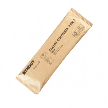 Sachet couverts 4 en 1 en bois
