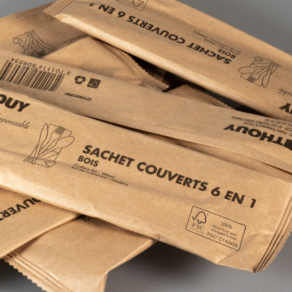 Sachet couverts 6 en 1 écologique bois G10002W.