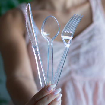 Couteau réutilisable transparent 18 cm