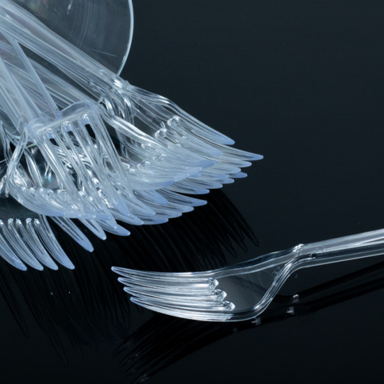 Lot De 100 Fourchettes Plastique Réutilisables 12 Cm - Transparent Robuste Lave-Vaisselle