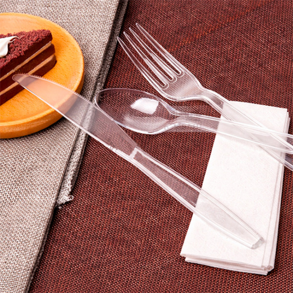 Kit de couvert en plastique pour dégustation dessert