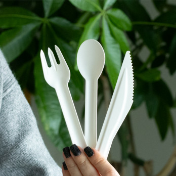 Couverts en fibres végétales