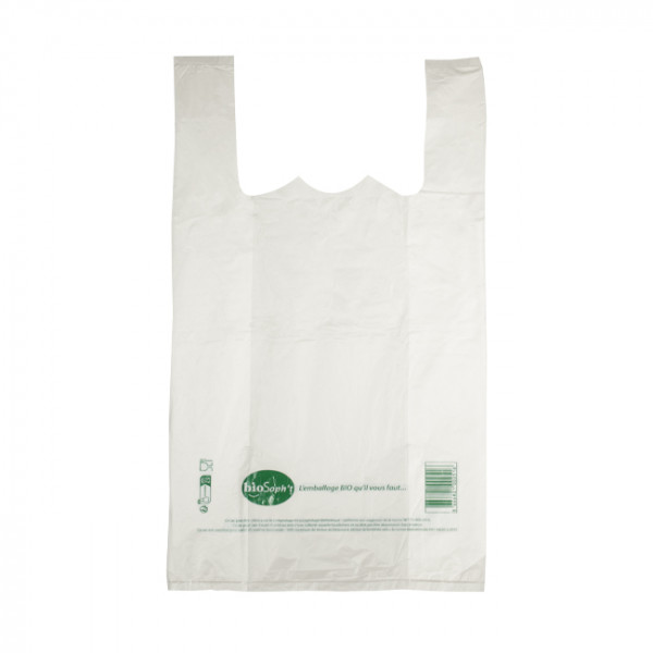 Sacs compostables à bretelles 24 / 6 x 45 cm