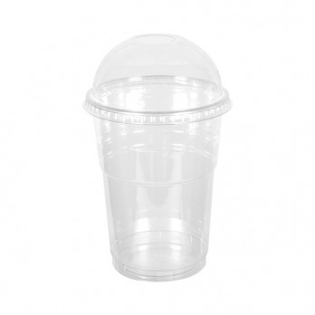 Shaker en plastique transparent 55 cL + couvercle dôme avec trou