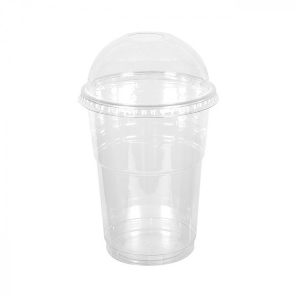 Shaker en plastique transparent 55 cL + couvercle dôme avec trou